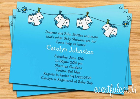 Diapers and Wipes Baby Shower Invitation