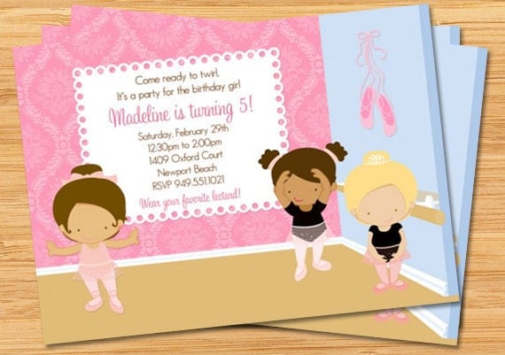 Ballet Birthday Party Invitation Il_570xn
