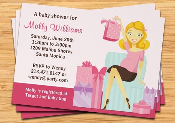 Cute Pregnant Mom Baby Shower Invitation Il_570xn
