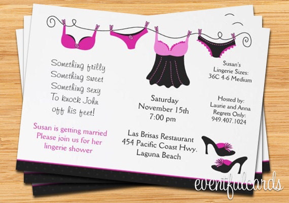 Lingerie Shower Bridal Shower Invitation Fully Customizable