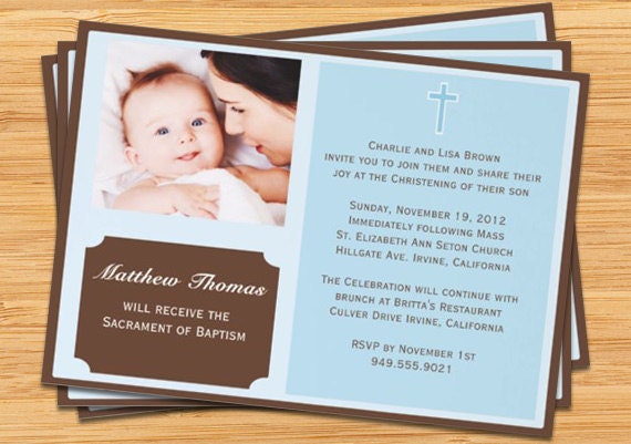 Girls Baptism Christening Invitation with Photo Il_570xn