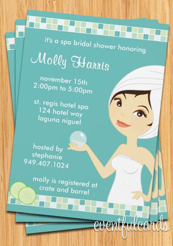 Spa Themed Bridal Shower Invitations 10