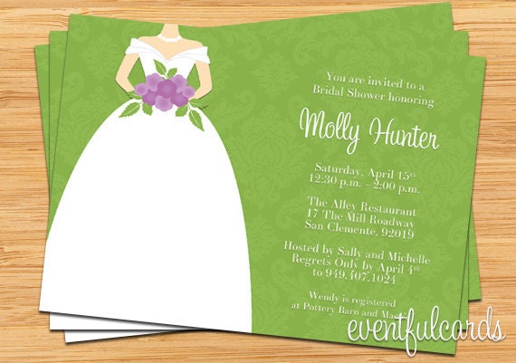 Purple and Green Damask Bridal Shower Invitation Il_570xn