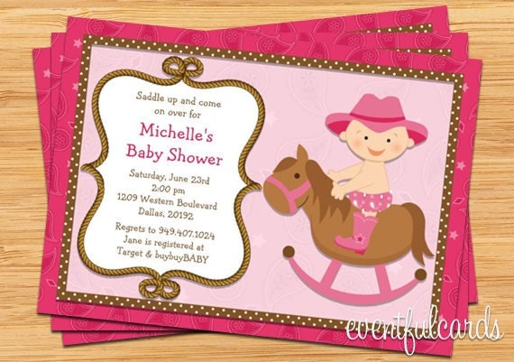 Free Printable Cowgirl Baby Shower Invitations 2