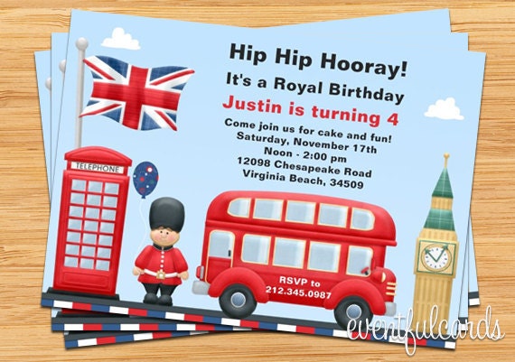 London Theme Party Invitation