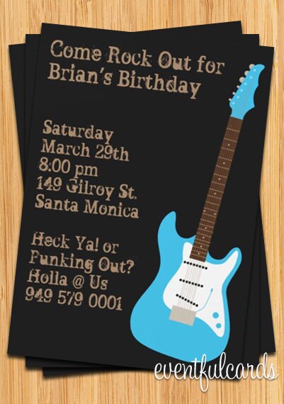 Guitar Birthday Invitations 9