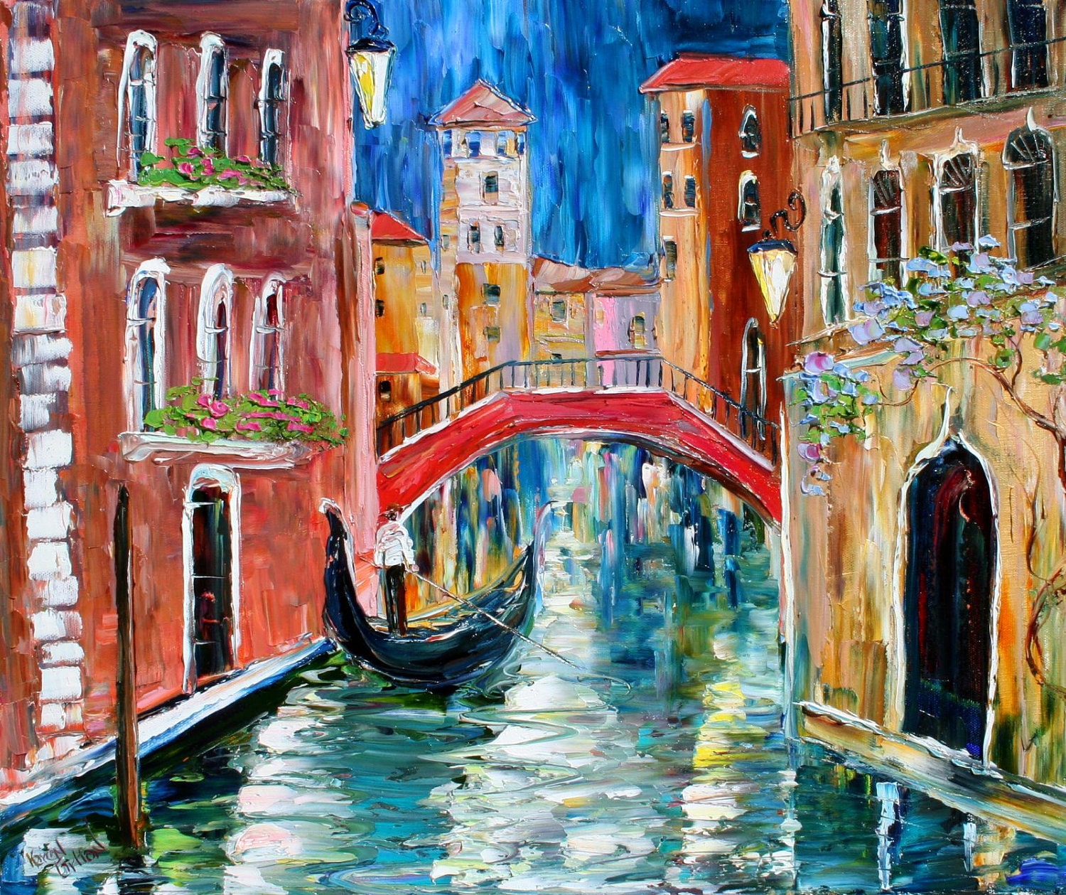 Original Oil Painting By Karen Tarlton Venice Italy Evening   Il Fullxfull.251653548 