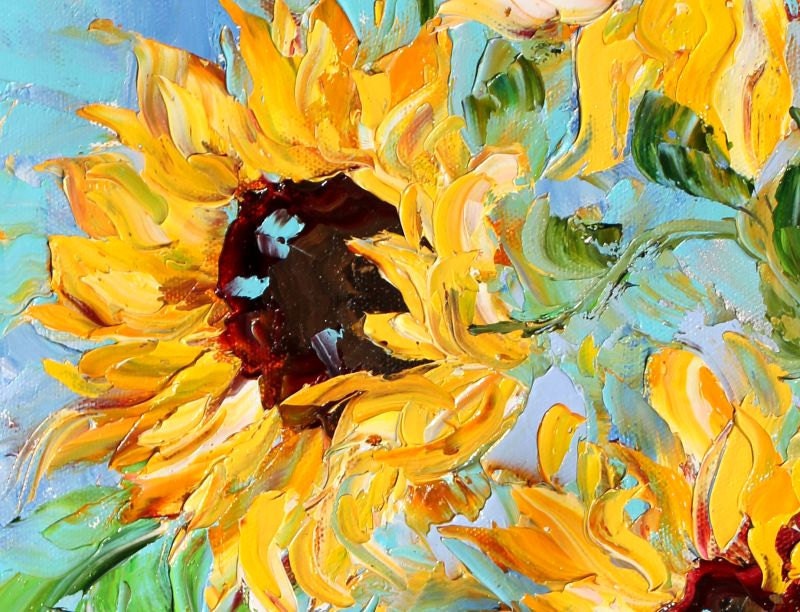 Original painting SUNFLOWER abstract MODERN by Karensfineart