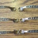 Set of 6 Matching Vintage cast brass handles with Keystone marked on them. 3 1/2 " centers