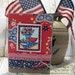 Handmade Summer Picnic, 4th of July, Red White Blue, Patriotic card with envelope