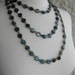 Spring Sale ! Metallic Blue Mother-of-Pearl Beaded Necklace