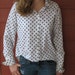 1950s Vintage Polka Dot Blouse in Navy by Alice Stuart Sexy Secretary (2929-W)