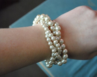 Champagne Pearl Twist Bracelet-Made to order