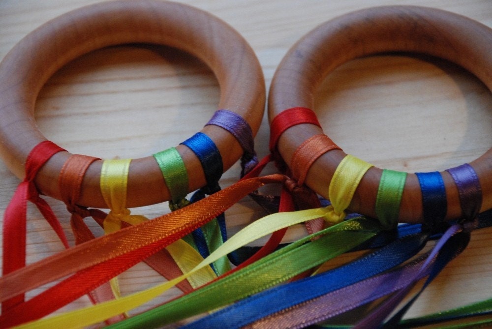 Dancing Ribbon Rings by greenbaboondesigns on Etsy