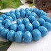Rondelle Beads Czech Glass Fire Polished Faceted Spacer Large 6x9mm Opaque BLUE (15pcs)