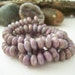 Rondelle Beads Czech Glass Beads Fire Polished 6x4mm Opaque Snow White with Light Lilac Vega Luster (30pcs) Last Lot