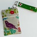 Natural Japanese Bird Fabric Phone Case with Wristlet and Zipper Closures Ready to Ship