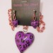 CLEARANCE Purple leopard print heart necklace and earring set
