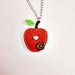 CLEARANCE apple felt necklace