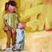 first steps original painting by moulton 6 x 6 inch 15 x 15 cm