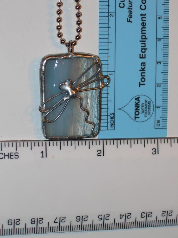 Dragonfly Stained Glass Pendant Necklace