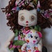 Lulu Annie, Primitive Folk Art Raggedy Doll and Teddy