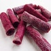 FIBER BEADS Hand dyed silk paper beads for crafting and jewelry making Strawberries
