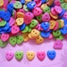 30 pcs Cute heart button 2 hole size 11 mm