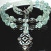 Genuine Almost Clear Aquamarine Pendant and Beads in Necklace with Sterling
