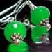 Faceted Emerald Green Onyx Earrings in Sterling SIlver