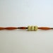 Orange Paper Bead and Leather Cord Necklace - Upcycled, Recycled and Eco