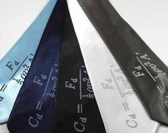 Science Tie - Drag Coefficient - Premium Quality Microfiber Tie - Gift Wrapped - Choose color and quantity