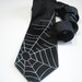 Arachnophobia - Microfiber necktie, dove gray on black, ready to ship