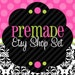 Classic Damask with Pink and Green- Premade Etsy Set