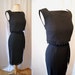On Hold Chic 1950's 1960's black crepe wiggle cocktail dress vlv Mad Men vixen - size Medium