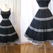Gorgeous 1950's black cotton squaw circle skirt with metallic floral embroidery trim vlv rockabilly ranch - size Medium