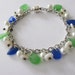 Sea glass bracelet blue green - beach glass jewelry