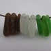 Vintage Sea Glass brown white green top drilled