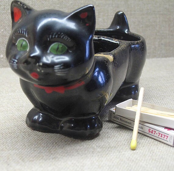 Black Cat Vintage Ashtray