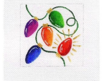 Lightbulbs Small Square Needlepoint B82 4x4 - Jody Designs