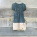 Funky Little Creme Brulee Lace and Green Eco Mini Dress