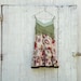 Funky olive green Babydoll Tank Dress / Eco Dress / Tattered Artsy Dress / Upcycled Clothing