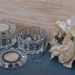 Trinket Jars with Mirrored Lids - Art Deco, Shabby Chic Vanity Decor, Jewelry Box