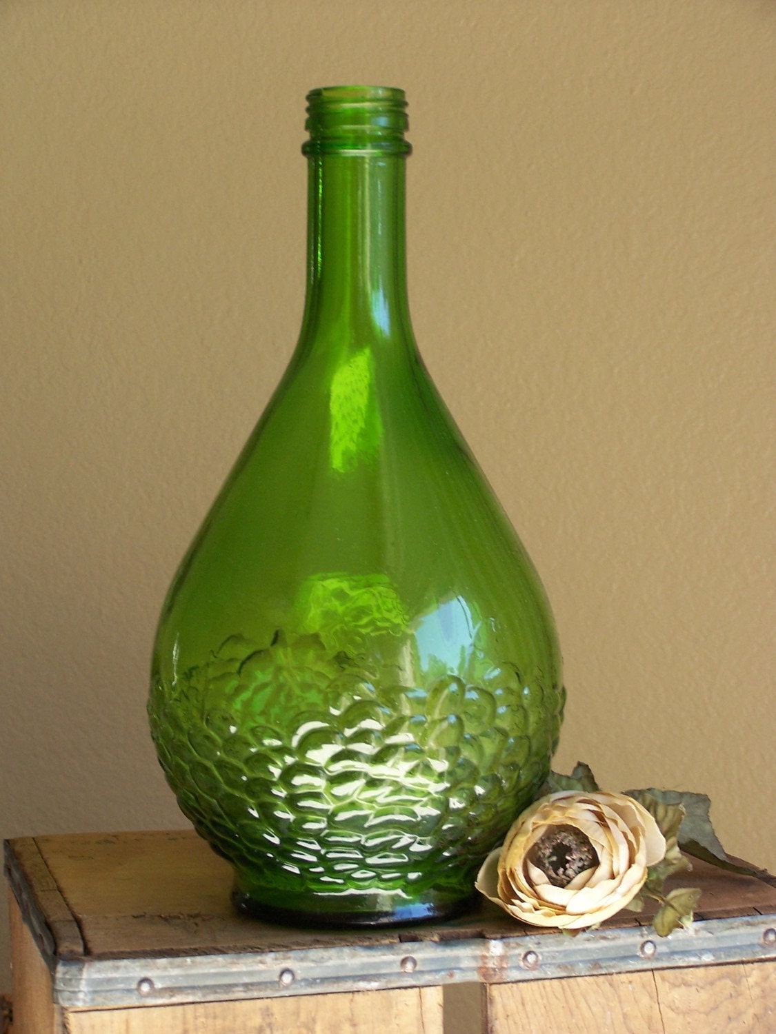 Vintage Gallo Wine Bottle with Embossed Grapes