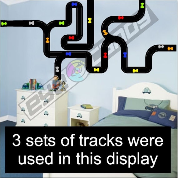 Race Car Tracks Wall Decals Removable Race Track by eyecandysigns
