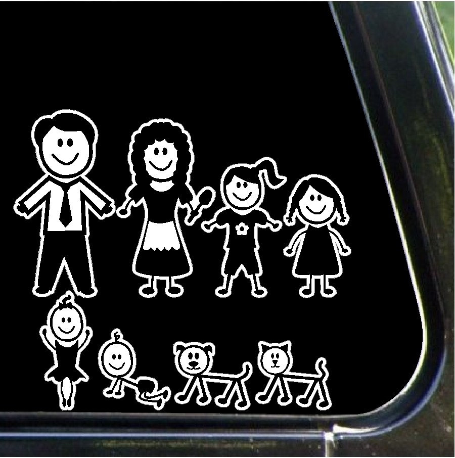 Stick People Family Car Decals Stickers