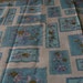 Vintage retro scalloped floral block Fabric