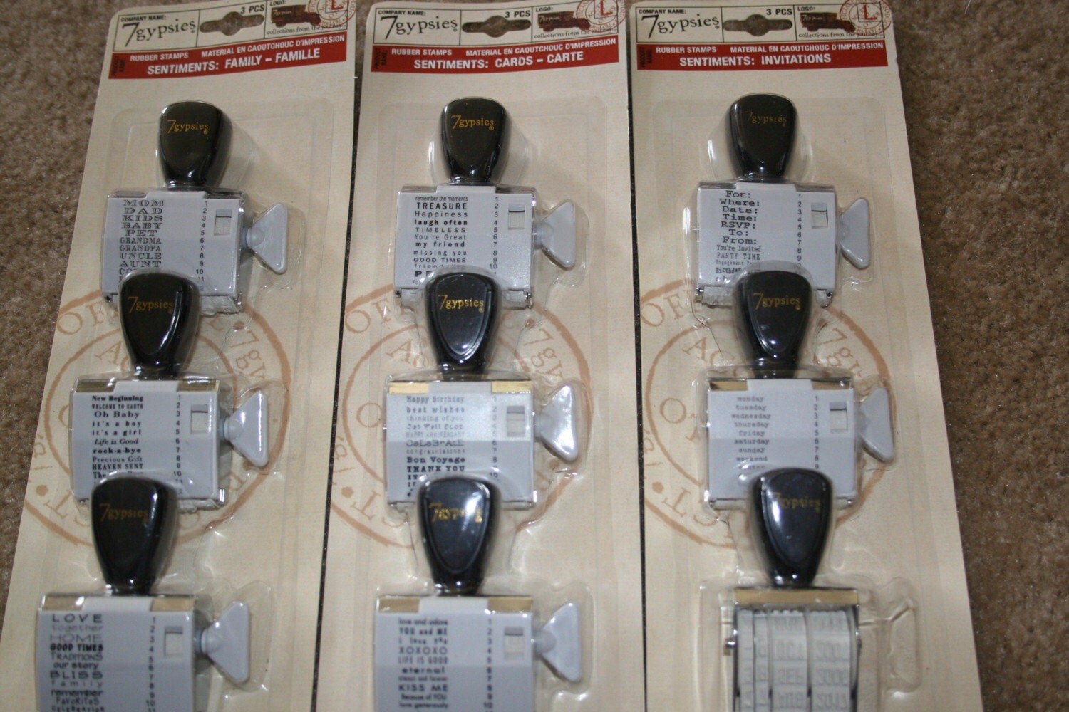 Rubber stamps BULK LOT 7gypsies rubber stamp sets Sentiments