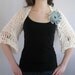 SALE - Light Cream Off White Eggshell Color Women Lacy Shoulder Shrug Bolero Organic Cotton