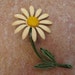 White Daisy Enamel Metal Brooch